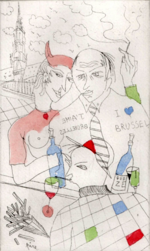 Een ets kopen van de Belgische kunstenaar Ferdinand Pire