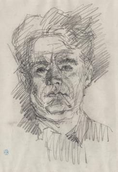 Potloodtekening van Belgische kunstenaar Lucien van der Borcht