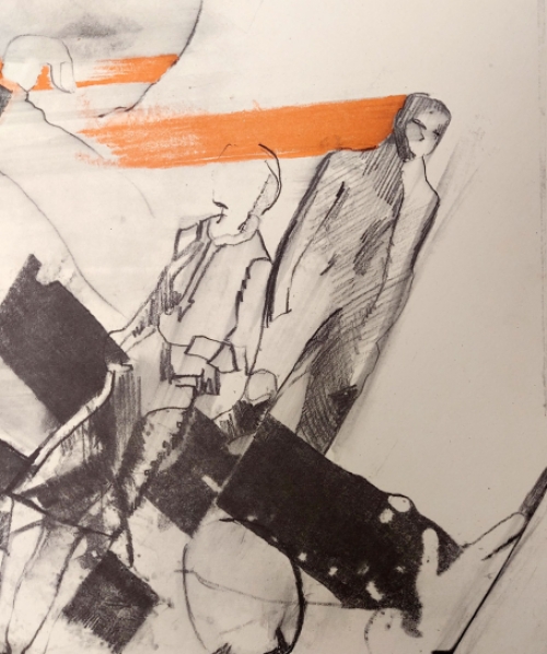 Kleurenlitho van Pol Mara, Belgische lithograaf en kunstschilder