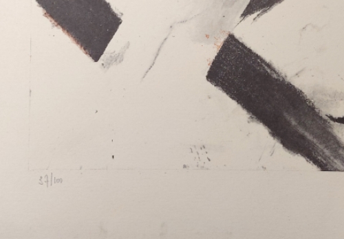 Litho Compositie met kinderhoofdje 1960 37/100