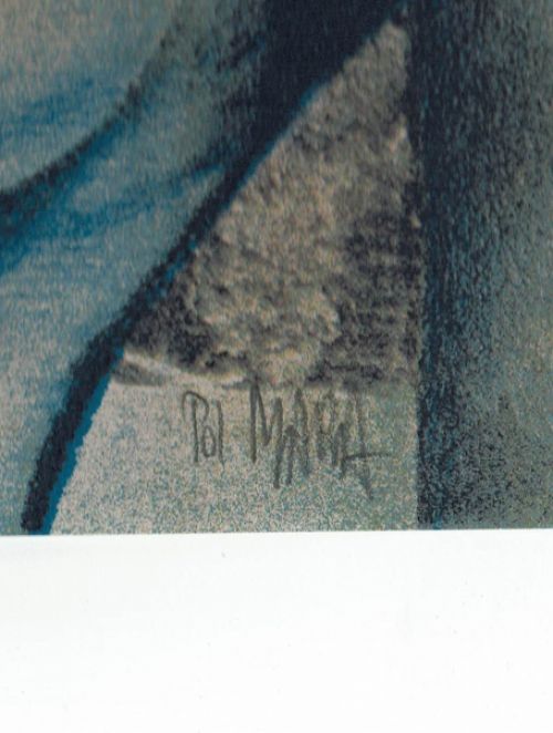 Kleurenlitho van Pol Mara, Belgische lithograaf en kunstshilder