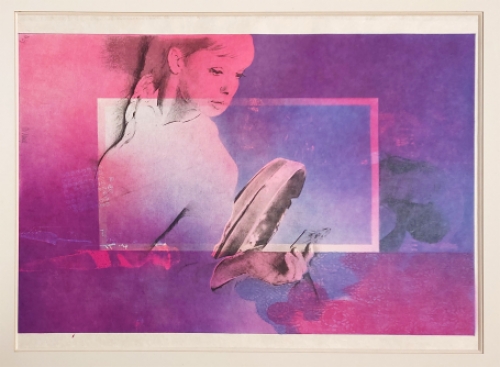 Kleurenlitho van Pol Mara, Belgische lithograaf en kunstschilder