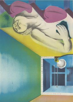 Kleurenlitho van Pol Mara, Belgische lithograaf en kunstschilder