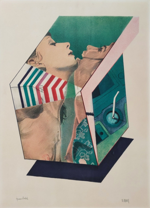 Lithografie van Pol Mara een Belgische kunstenaar