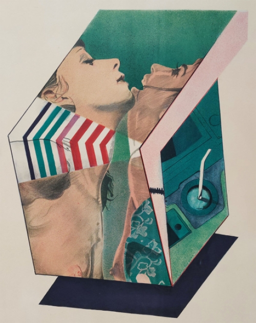 Kleurenlitho van Pol Mara, Belgische lithograaf en kunstschilder