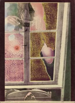 Lithografie uit 1974 van Pol Mara, peeping out als titel