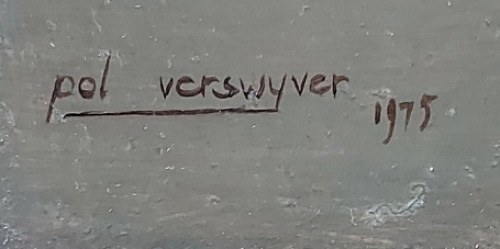 Pol Verswijver met een zeer gedetailleerd schilderij