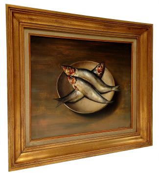 Pol Verswijver met een zeer gedetailleerd schilderij