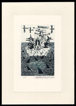 Dusan Polakovic met een gesigneerde ex libris