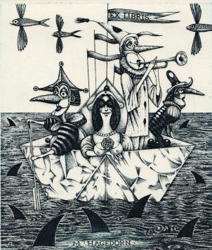 Dusan Polakovic met een ex libris