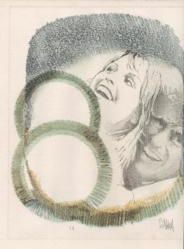 Lithografie van Pol Mara een Belgische kunstenaar