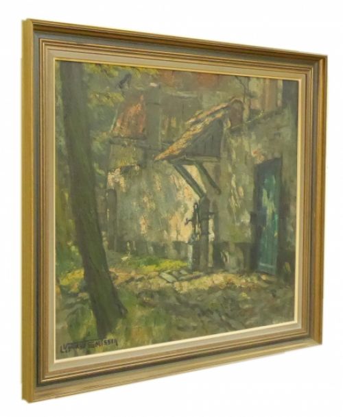 Leo Vandersmissen met een olieverfschilderij