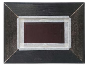 Speels tafereeltje, oude man met kind op de bank op straat