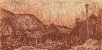 Harmen Klaas Post met een kunstwerk op papier