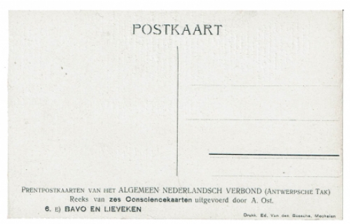 Postkaart van de Mechelse kunstenaar Alfred Ost