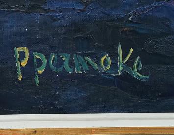 Stilleven, bloemen in vaas met blauwe achtergrond