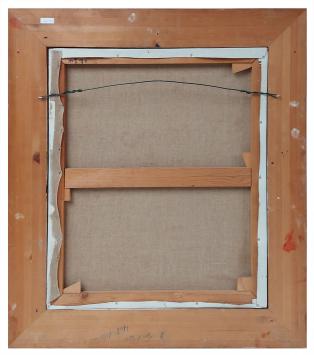 Stilleven, bloemen in vaas met blauwe achtergrond