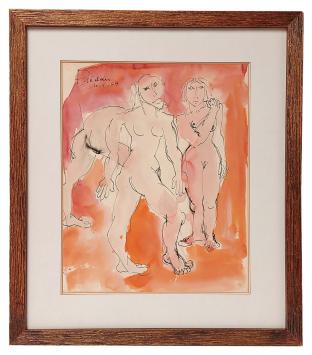 Bernadette Prédair met een aquarel