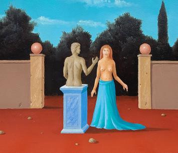 Surrealistisch schilderij van de Belgische schilder Carl Prévot