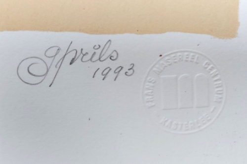 Litho uit 1993 van de Gentse kunstenaar Gustaaf Prils