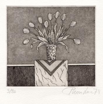 Gesigneerd kunstwerk van de Belgische etser Luc Piron