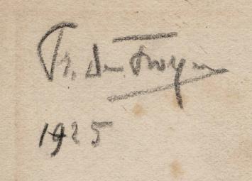 Tekening, moeder en kindje 1925