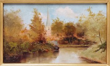 Klein schilderij van Belgische kunstschilder Pros de Wit