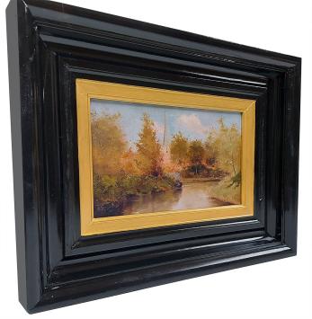 Zicht op de vijver aan de kerk 1885