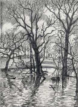 Potloodtekening van de Belgische kunstenaar Paul Van Dessel uit Antwerpen