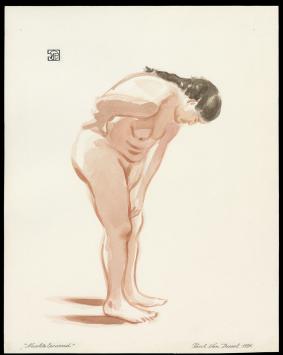 Aquarel van de Belgische kunstenaar Paul Van Dessel kopen uit 1996