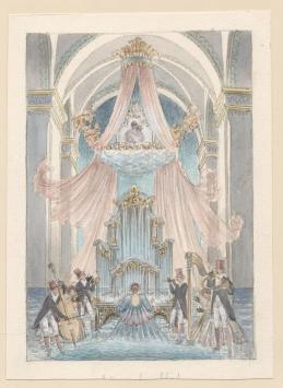 De organiste, schilderijtje van de schilder Pascal Van Den Steen