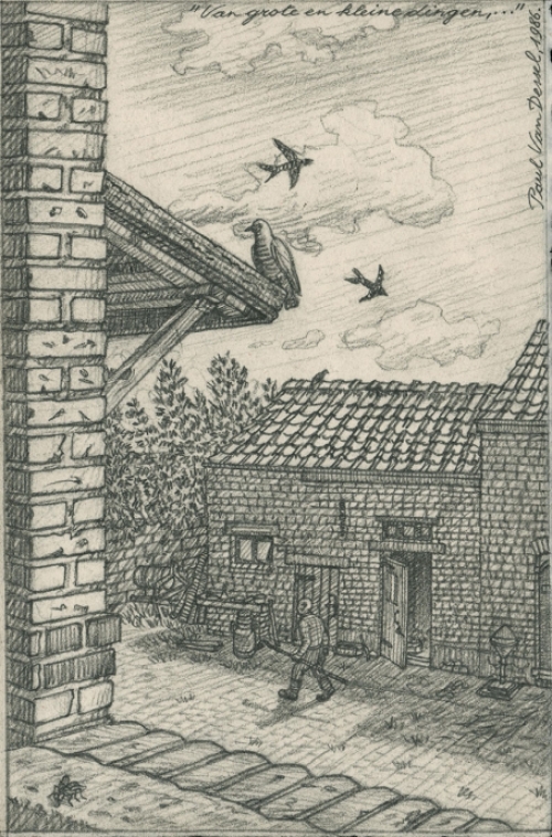 Tekening van de Belgische kunstenaar Paul Van Dessel kopen