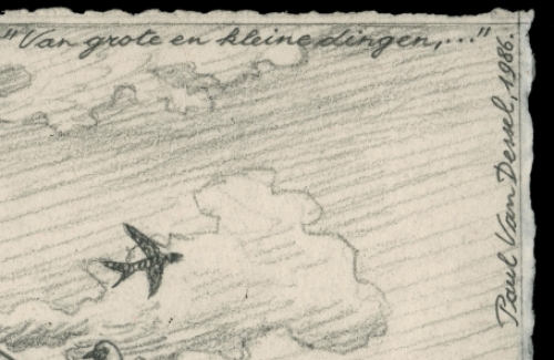 Tekening van een erf van Paul Van Dessel