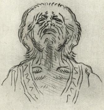 Paul Van Dessel met een ets verwerkt in een symbolisch kunstwerk