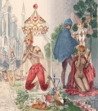 Schilderijtje op papier van P. Van Den Steen