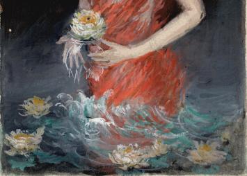 Dame met waterlelies