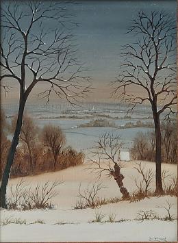 Piet Willequet met een winterlandschapje