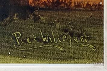 Landschapje van Piet Willequet op canvas