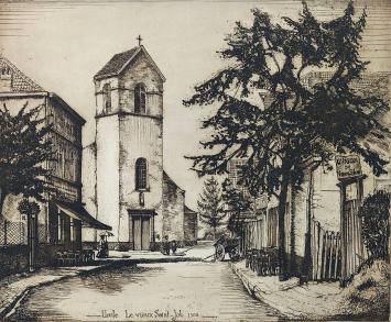 Kunstwerk van H. Quittelier  kopen, ets van Uccle of Ukkel