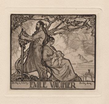 De Belgische graficus H. Quittelier met een gravure