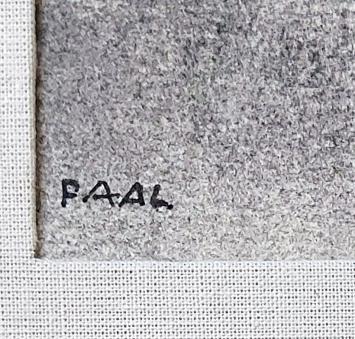 Renaat Bosschaert met een tekening in kader