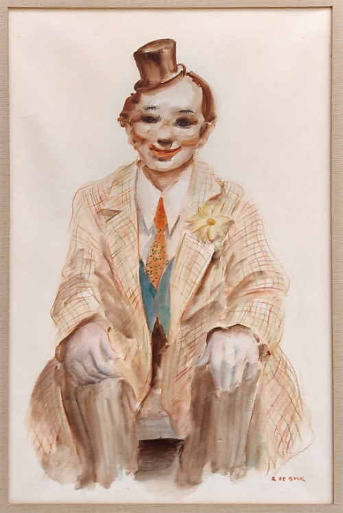 Aquarel van de Belgische kunstenaar Raphaël De Buck of Raf De Buck