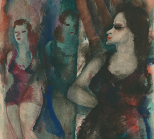 Waterverfschilderij van de Belgische kunstenaar Raphaël De Buck of Raf De Buck