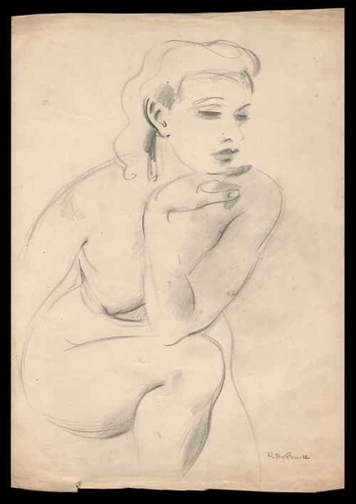 Potloodtekening van de  Belgische kunstenaar Raphaël De Buck kopen