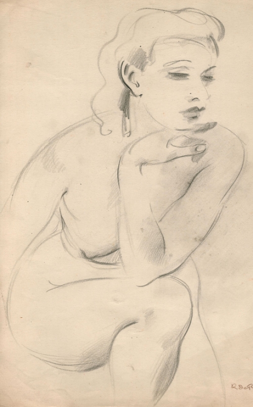 Schets op papier van de Belgische kunstenaar Raphaël De Buck of Raf De Buck