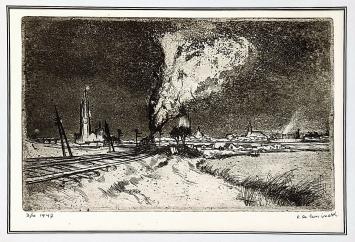 Kunstwerkje van de Belgische etser René De Coninck