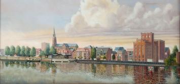 Zicht op boom langs de Rupel