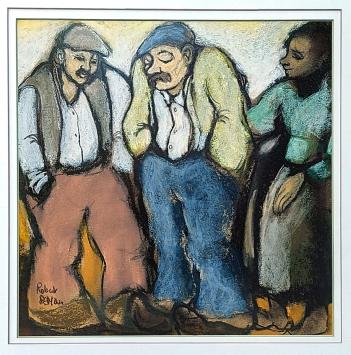 Schilderij van Robert De Man, drie mensen