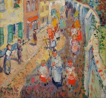 Raphael Dubois met een leuk schilderij