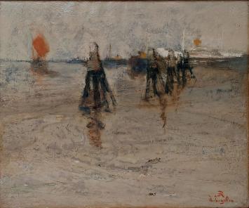 Schilderij, De Schelde van de kunstschilder R. Engelen kopen